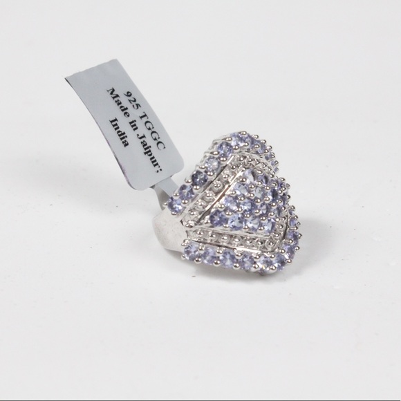 NWT Large gemstone sterling silver topaz ring in box - Picture 2 of 4